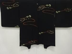 漆　組紐模様織り出し　一つ紋羽織